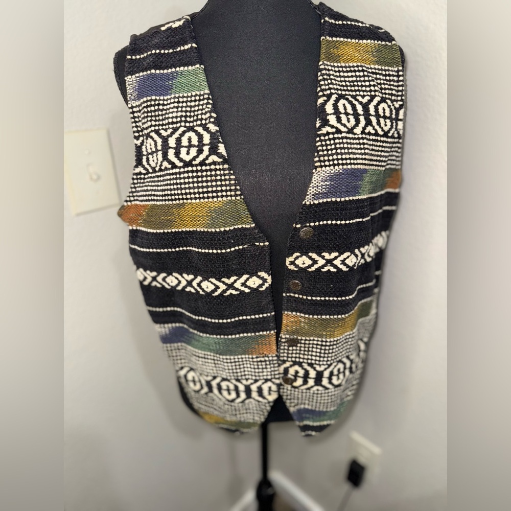 Vintage Western Patterned 100% Cotton Women's‎ Vest- Size small